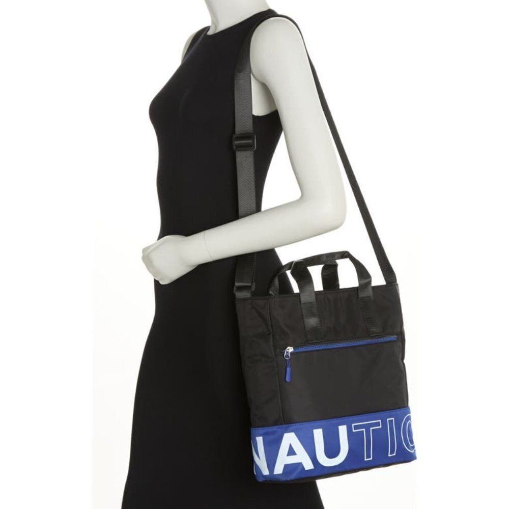 Nautica Women's Halcyon Days Nylon Shoulder Tote Bag Travel Black Blue $79